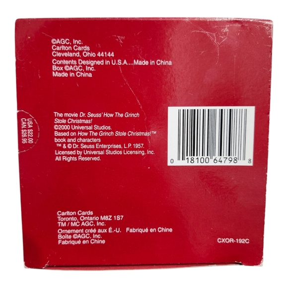 Vintage 2000s Carlton Cards Heirloom Collection Ornament "The Grinch" Dr. Seuss - Picture 11 of 11